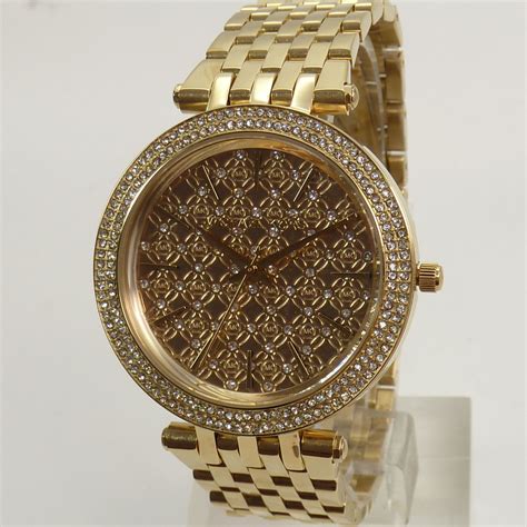 michael kors gold rhinestone watch